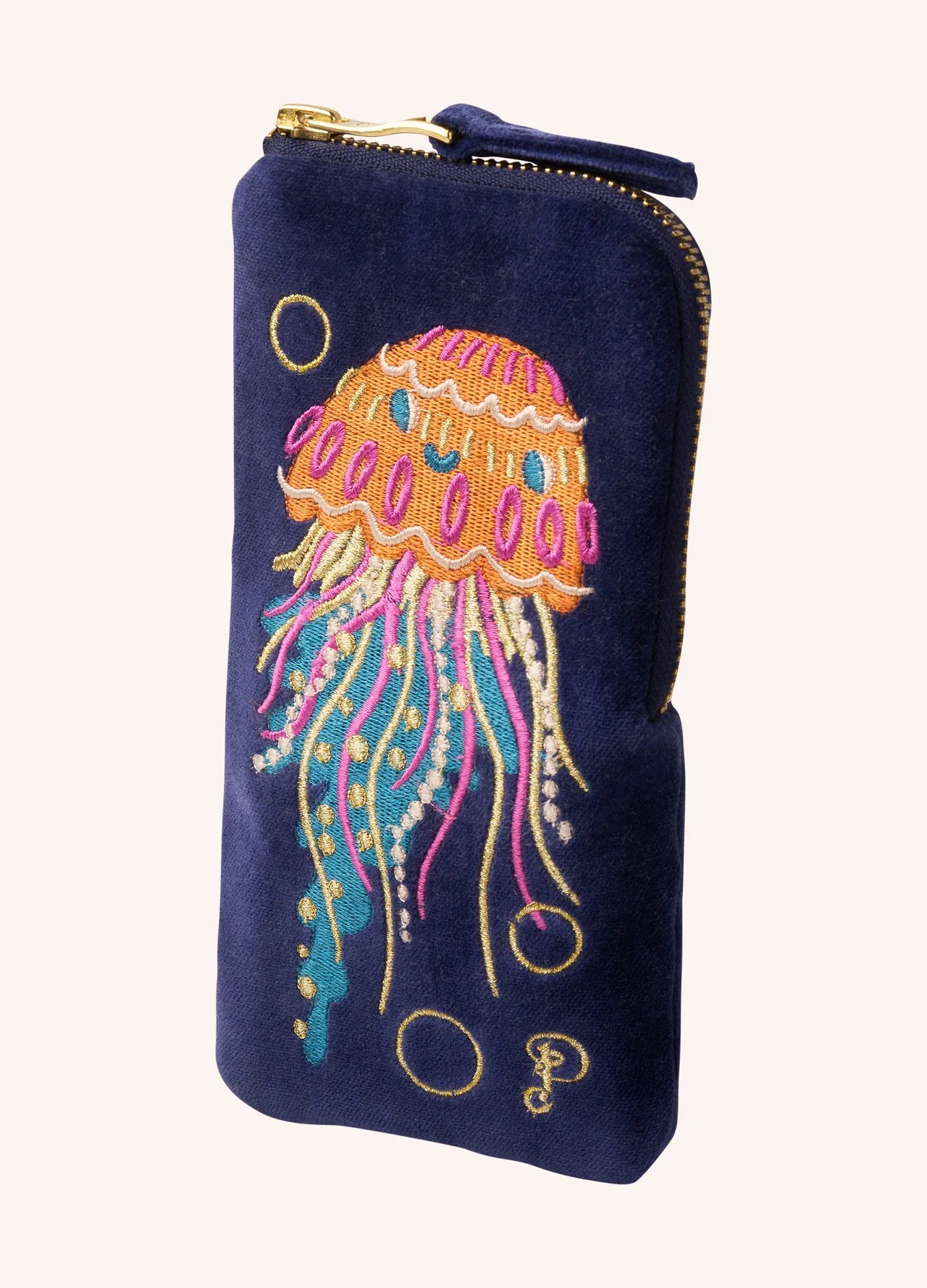 Velvet Sunglasses Pouch - Jolly Jelly, Navy