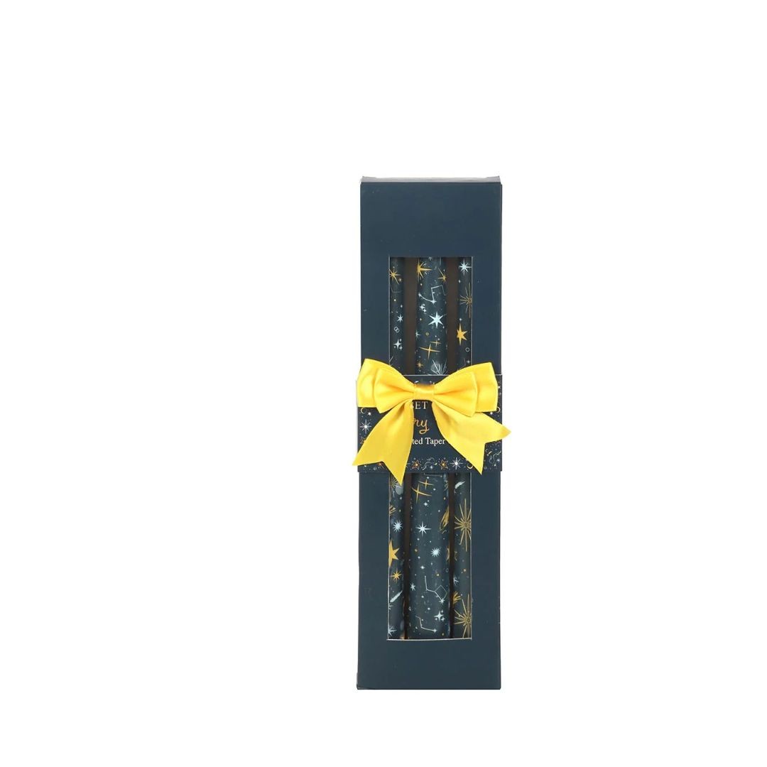 Set of 3 Starry Night Taper Candles