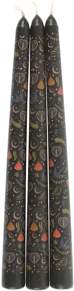 Set of 3 Midnight Bloom Taper Candles