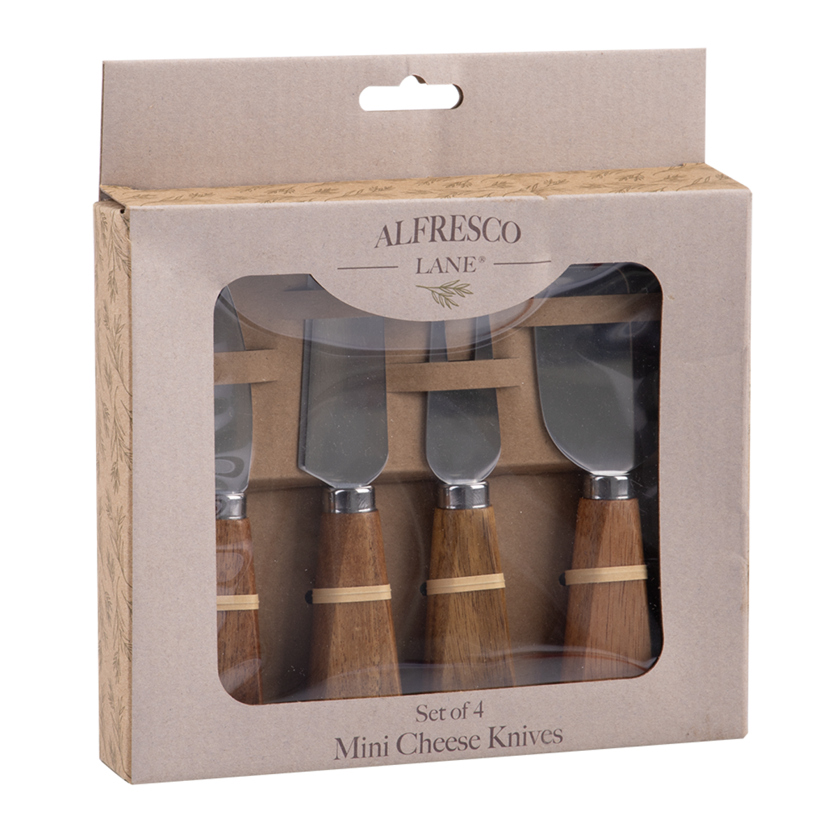 Alfresco Lane Mini Cheese Knives with Acacia Wood Handle Set of 4