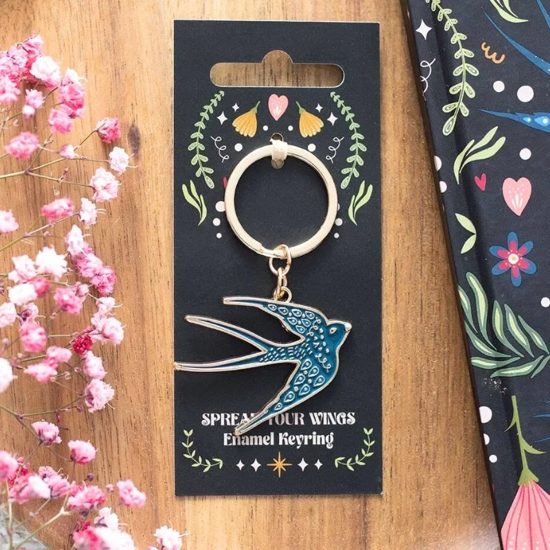 Spread Your Wings Enamel Keyring