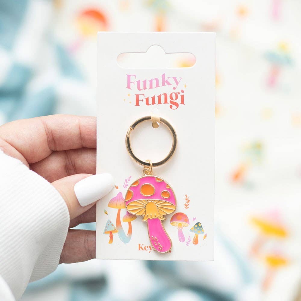 Funky Funghi Enamel Keyring