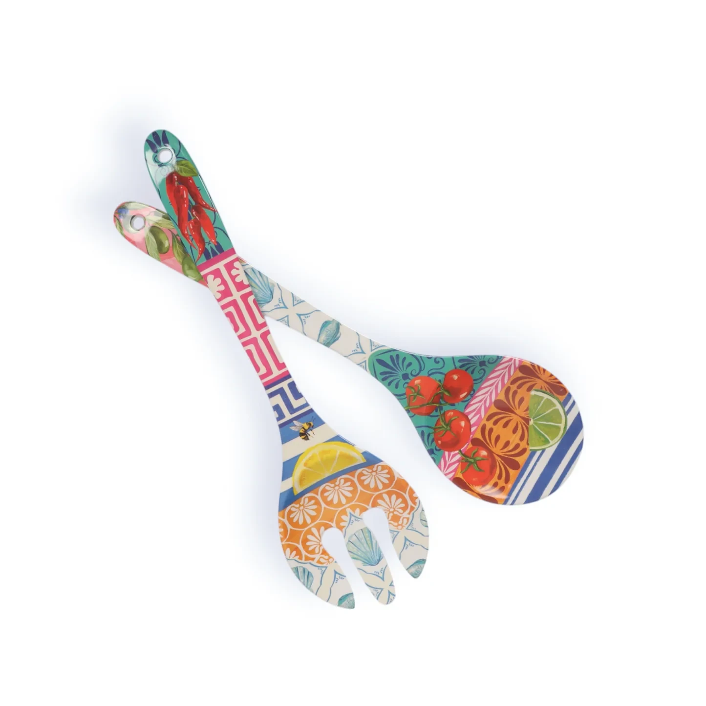 Melamine Salad Servers - Mediterranean Summer