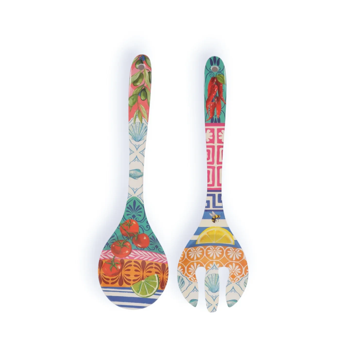 Melamine Salad Servers - Mediterranean Summer