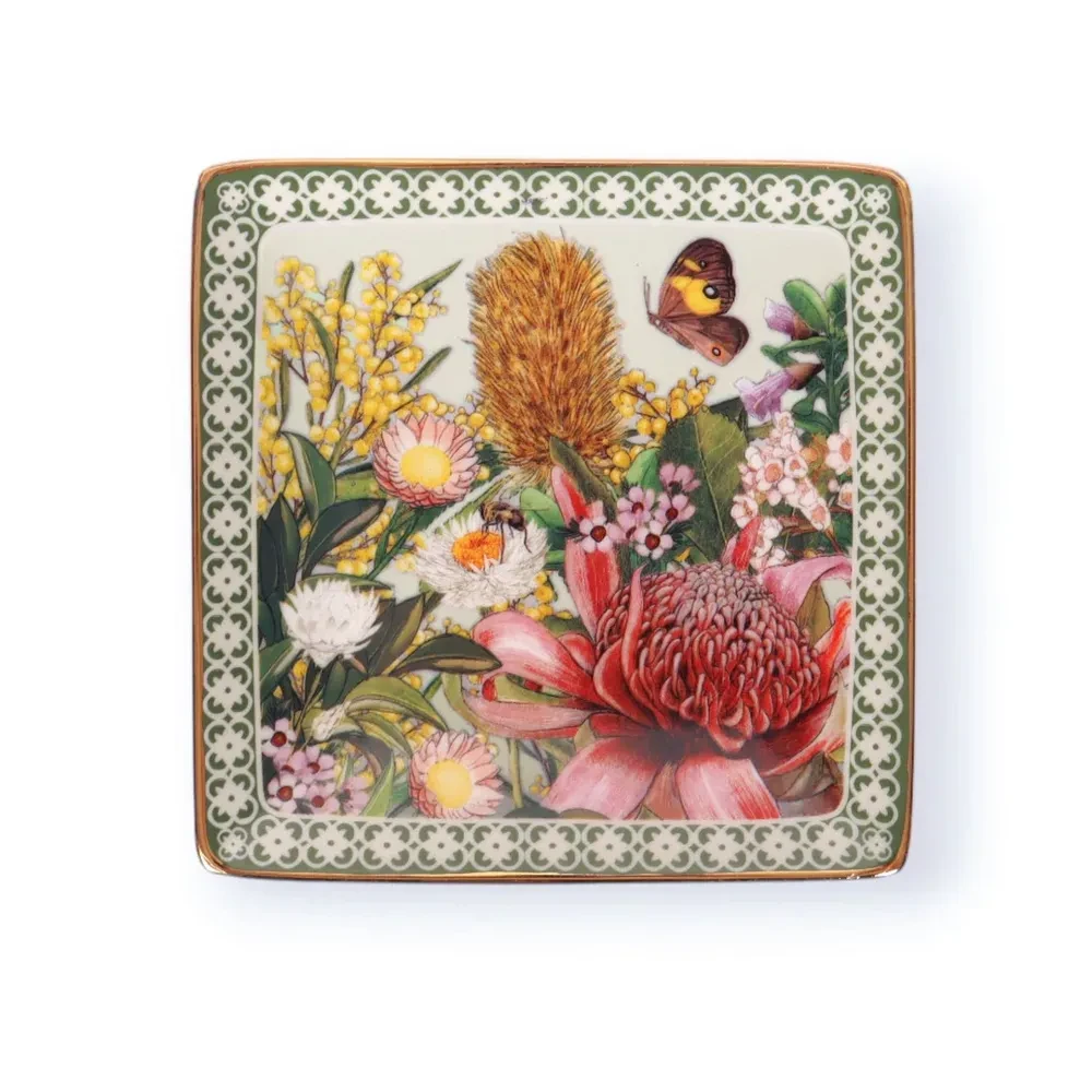 Square Trinket Tray - Botanical Blooms