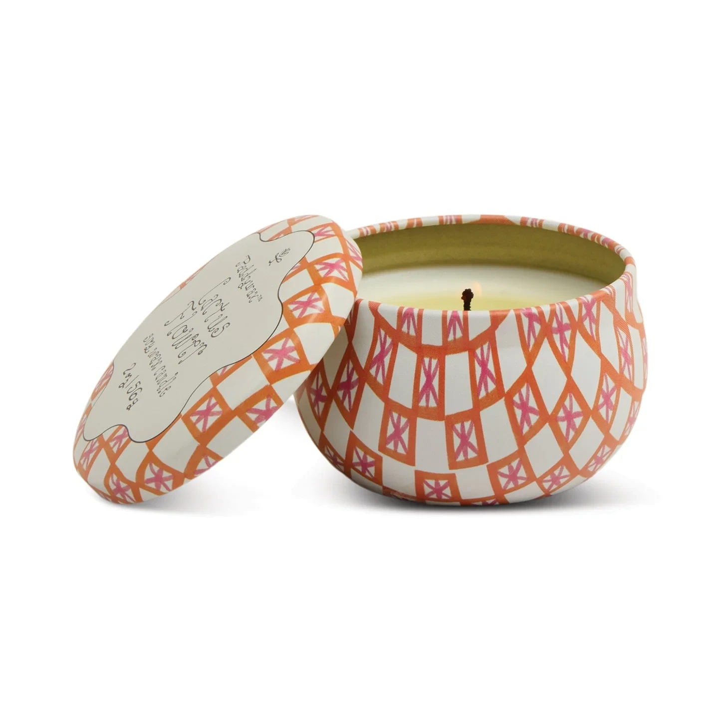 Tulip Printed Tin Candle - Cactus Flower