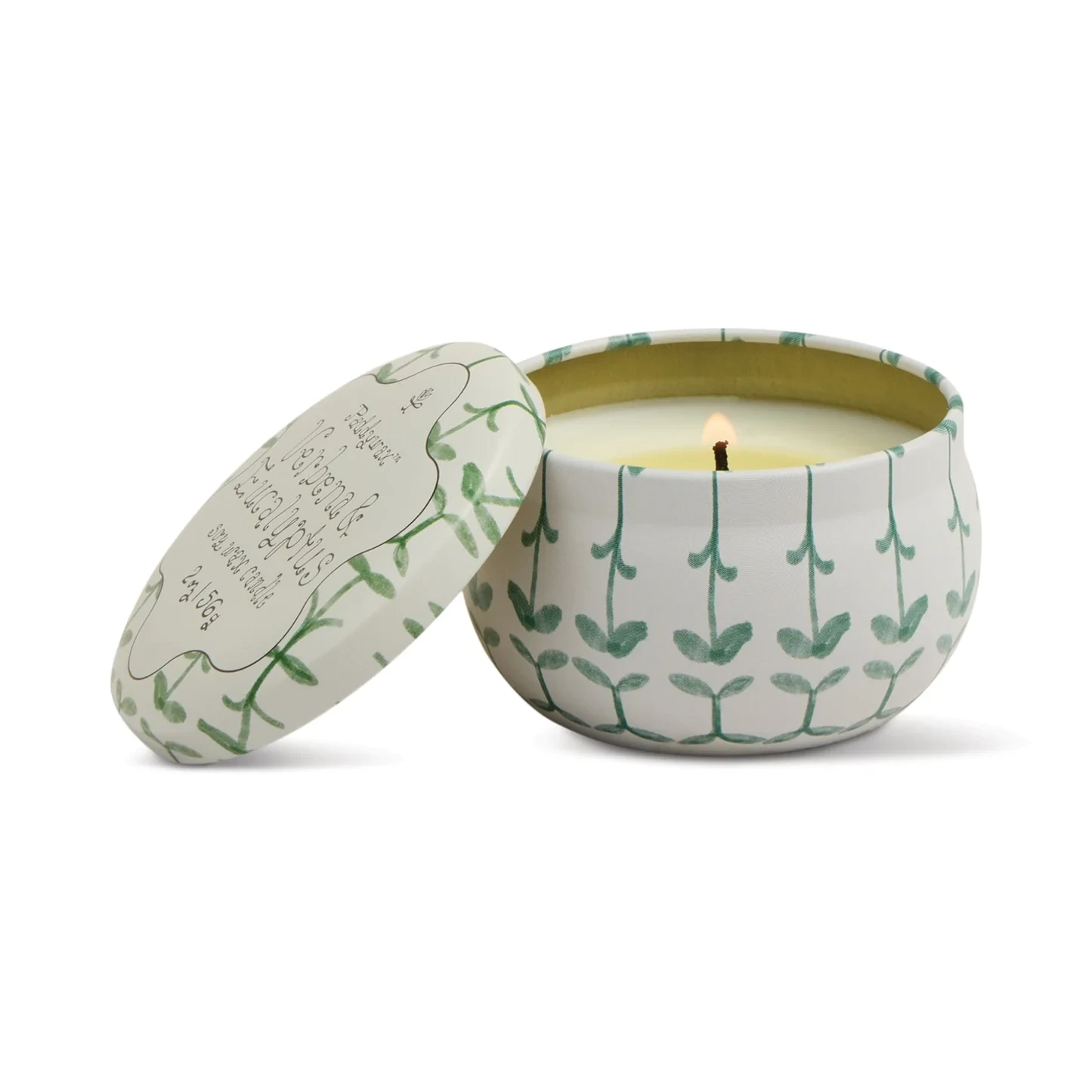 Tulip Printed Tin Candle - Verbena & Lemongrass