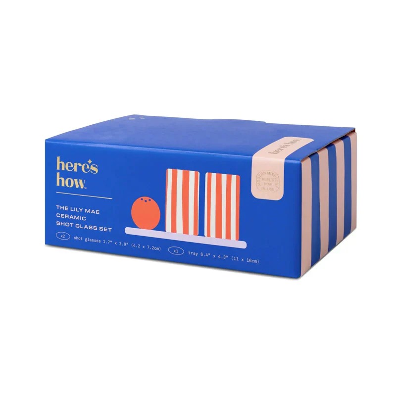 The Lily Mae Ceramic Shot Glass Set - Poppy & Lilac