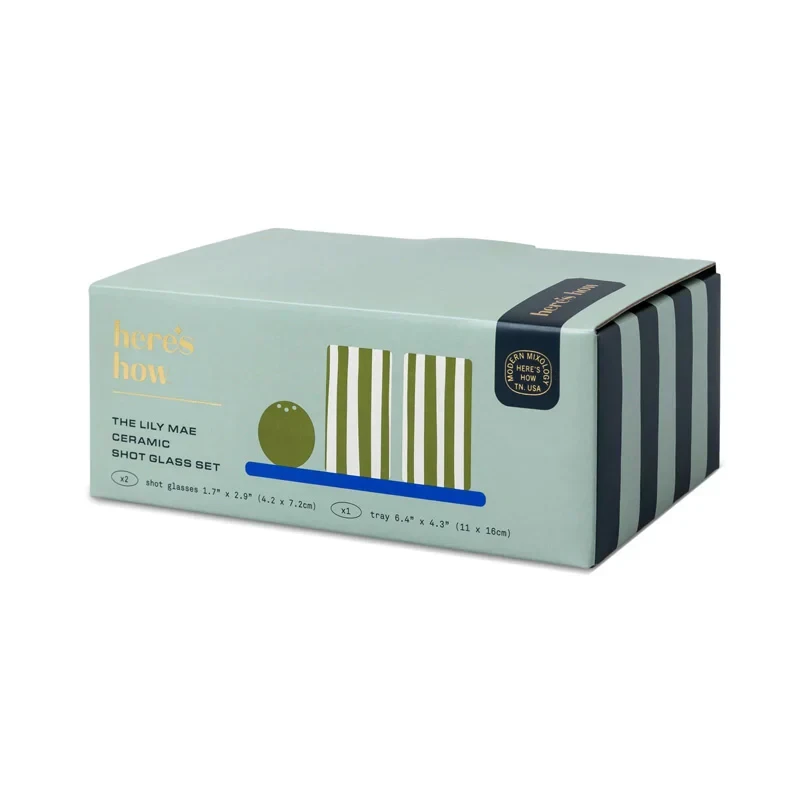 The Lily Mae Ceramic Shot Glass Set - Cobalt & Olive