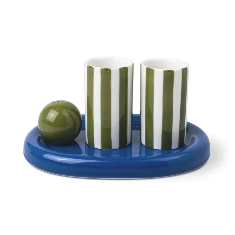 The Lily Mae Ceramic Shot Glass Set - Cobalt & Olive