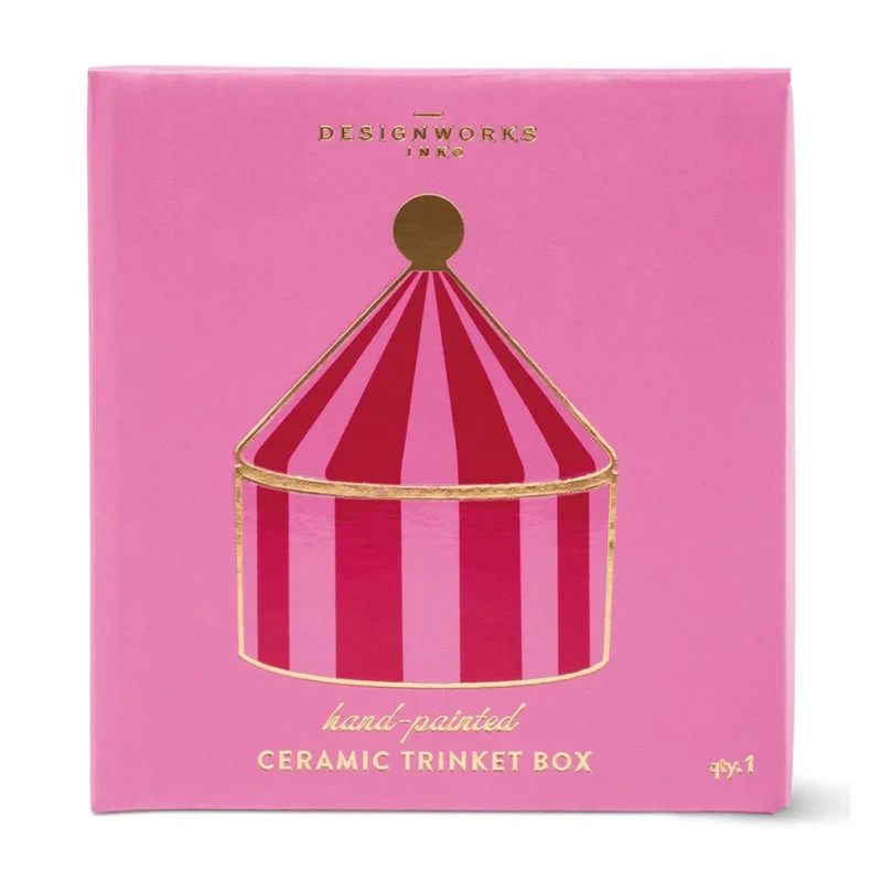 Ceramic Trinket Box - Pink & Red