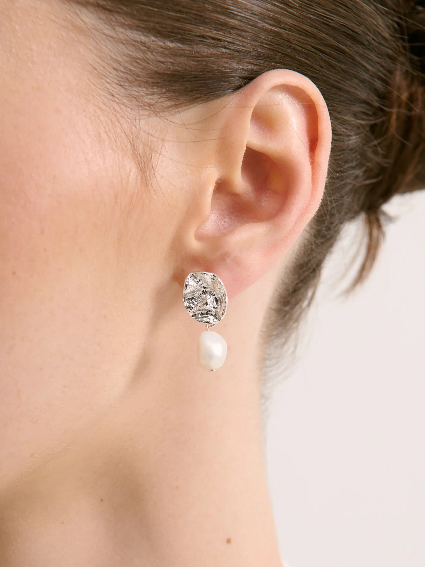 Baroque Pearl Sterling Silver Plated Earrings