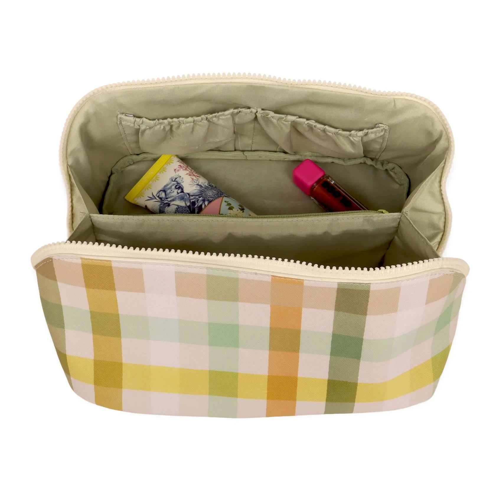 Cosmetic Bag - Golden Hour Checked