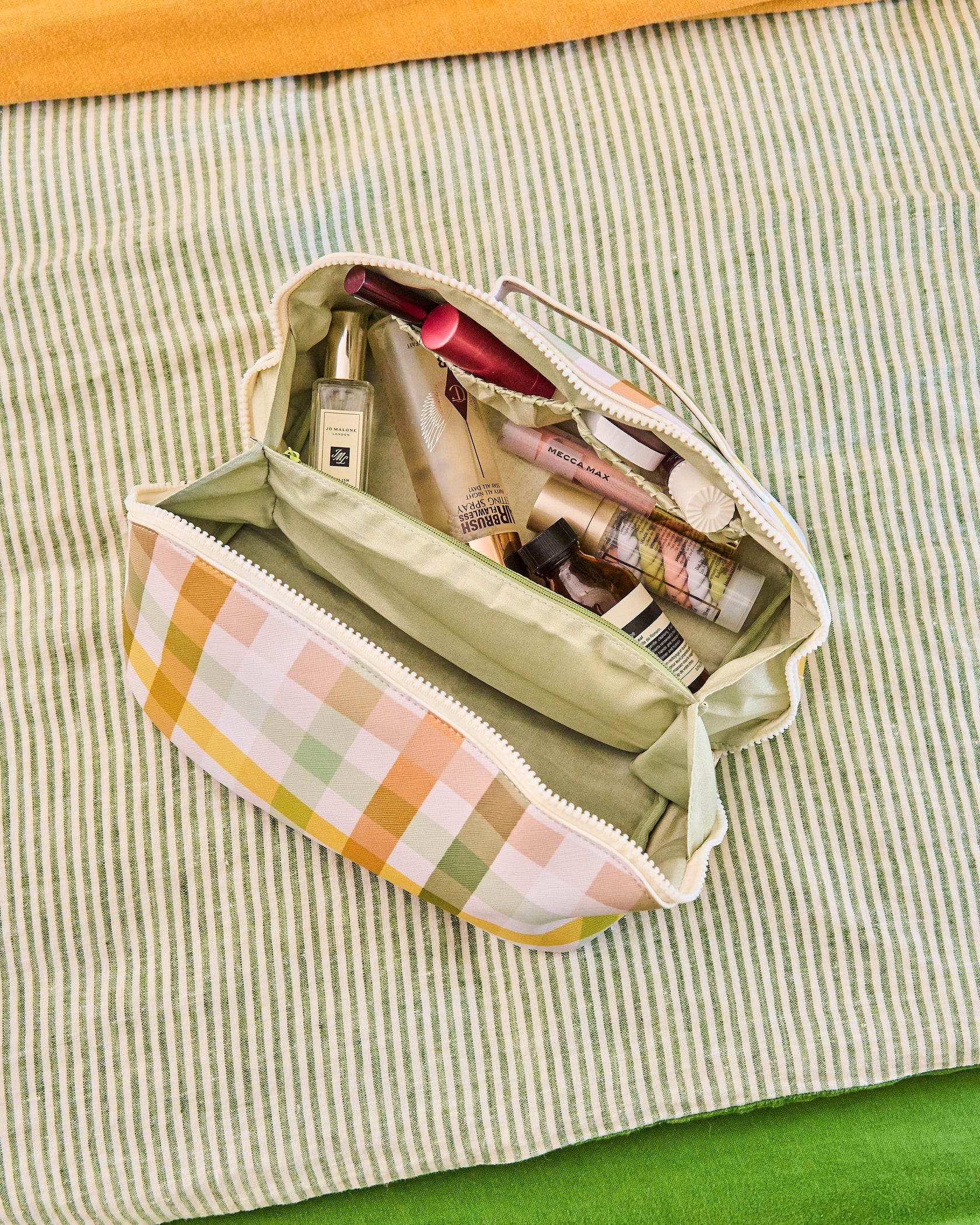 Cosmetic Bag - Golden Hour Checked