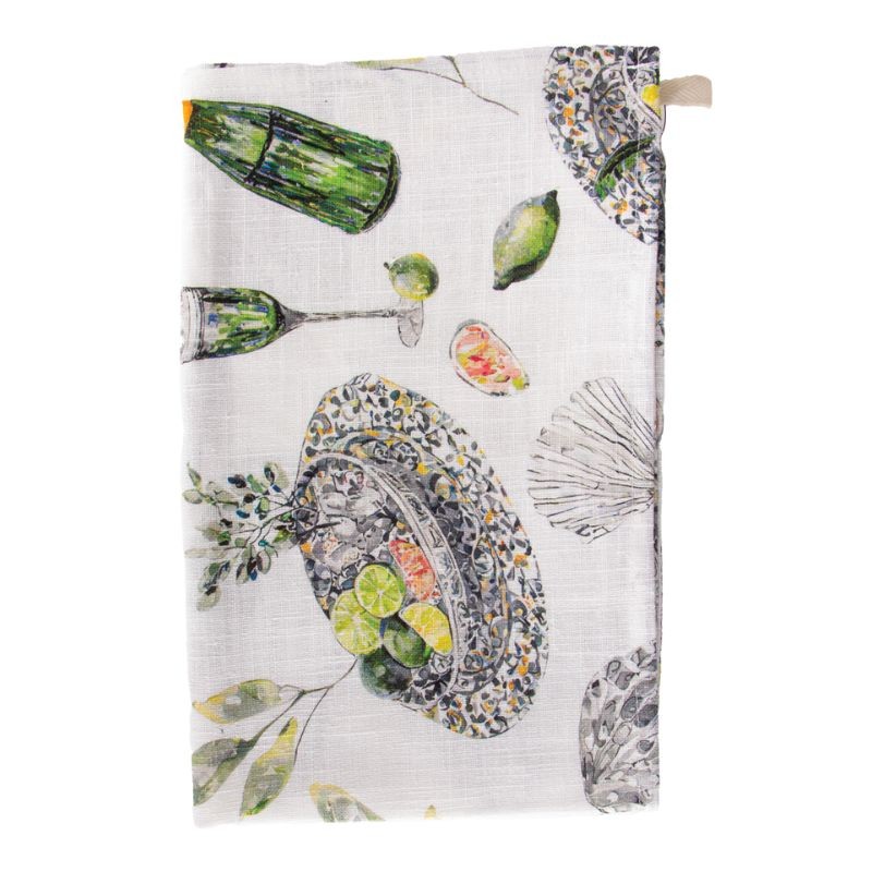 Linen Cotton Tea Towel - Champagne