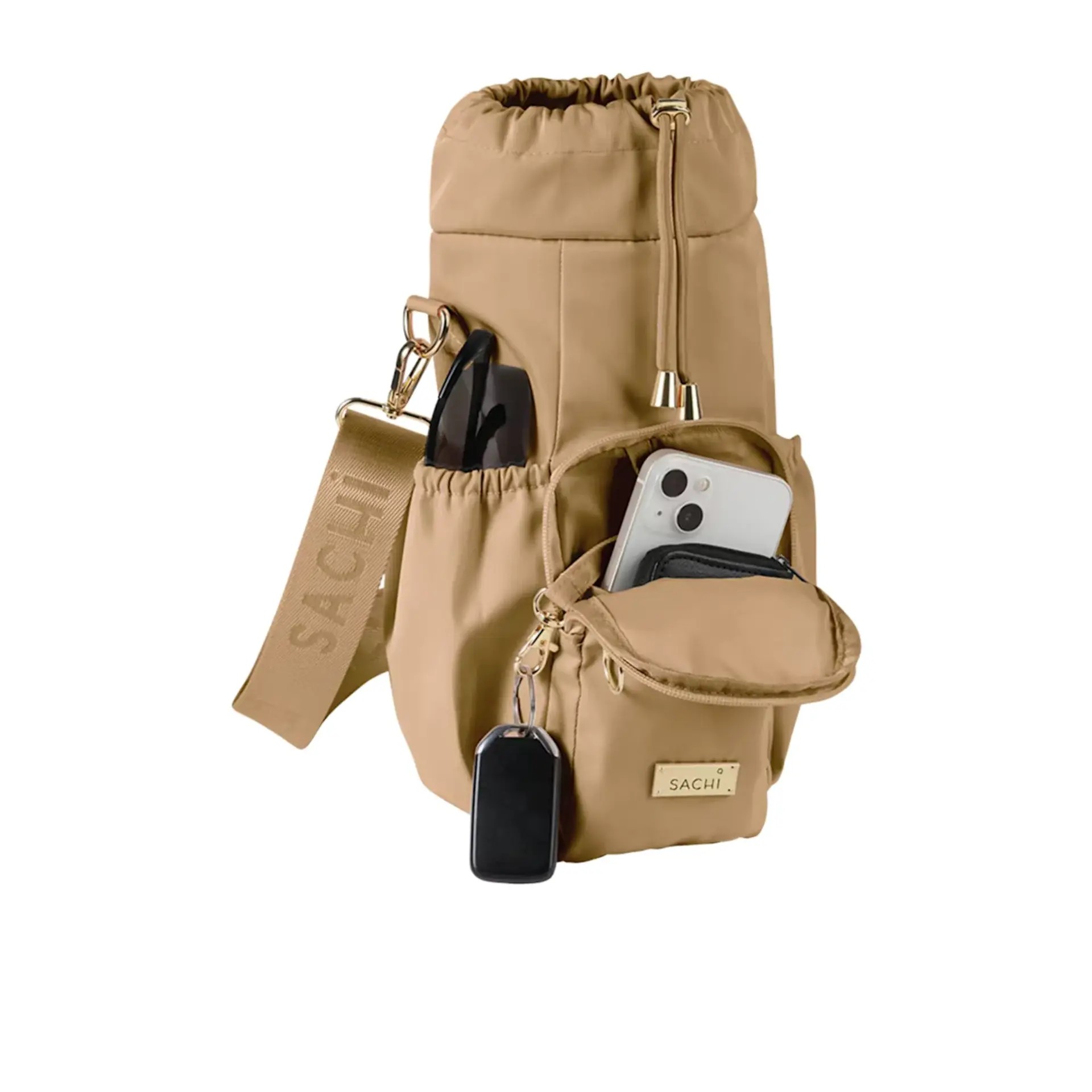 Sachi Crossbody Insulated Bottle Bag - Latte