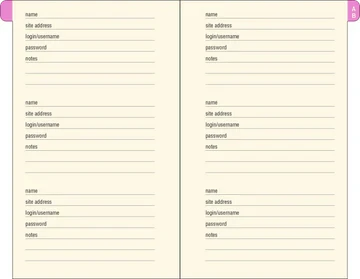 Internet Address & Password Logbook - Peony Garden