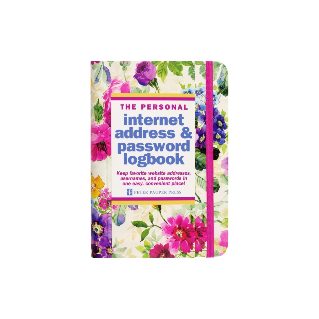 Internet Address & Password Logbook - Peony Garden