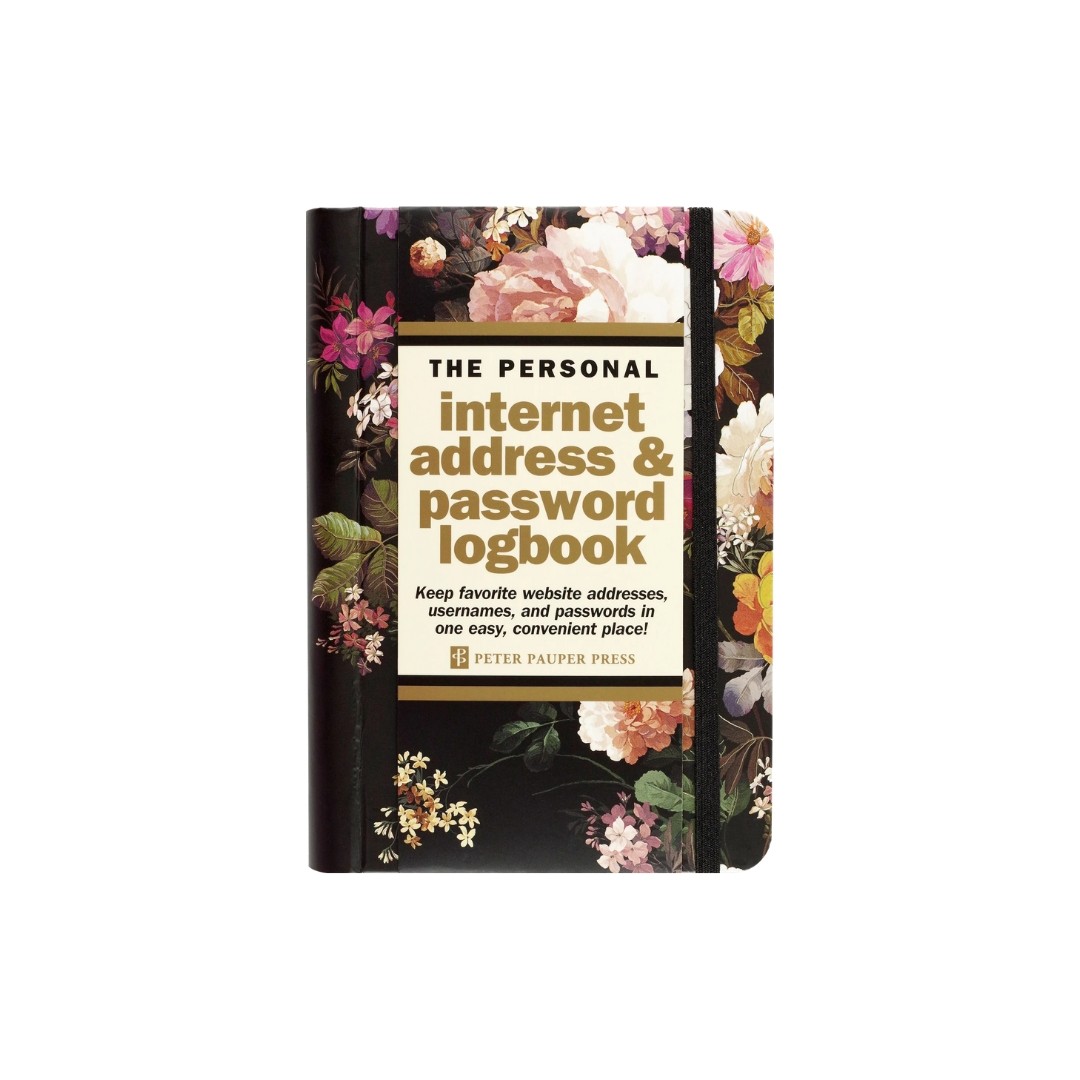 Internet Address & Password Logbook - Midnight Floral
