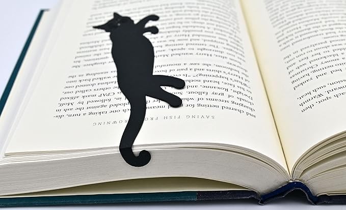 Book Hugger Metal Bookmark - Curious Cat