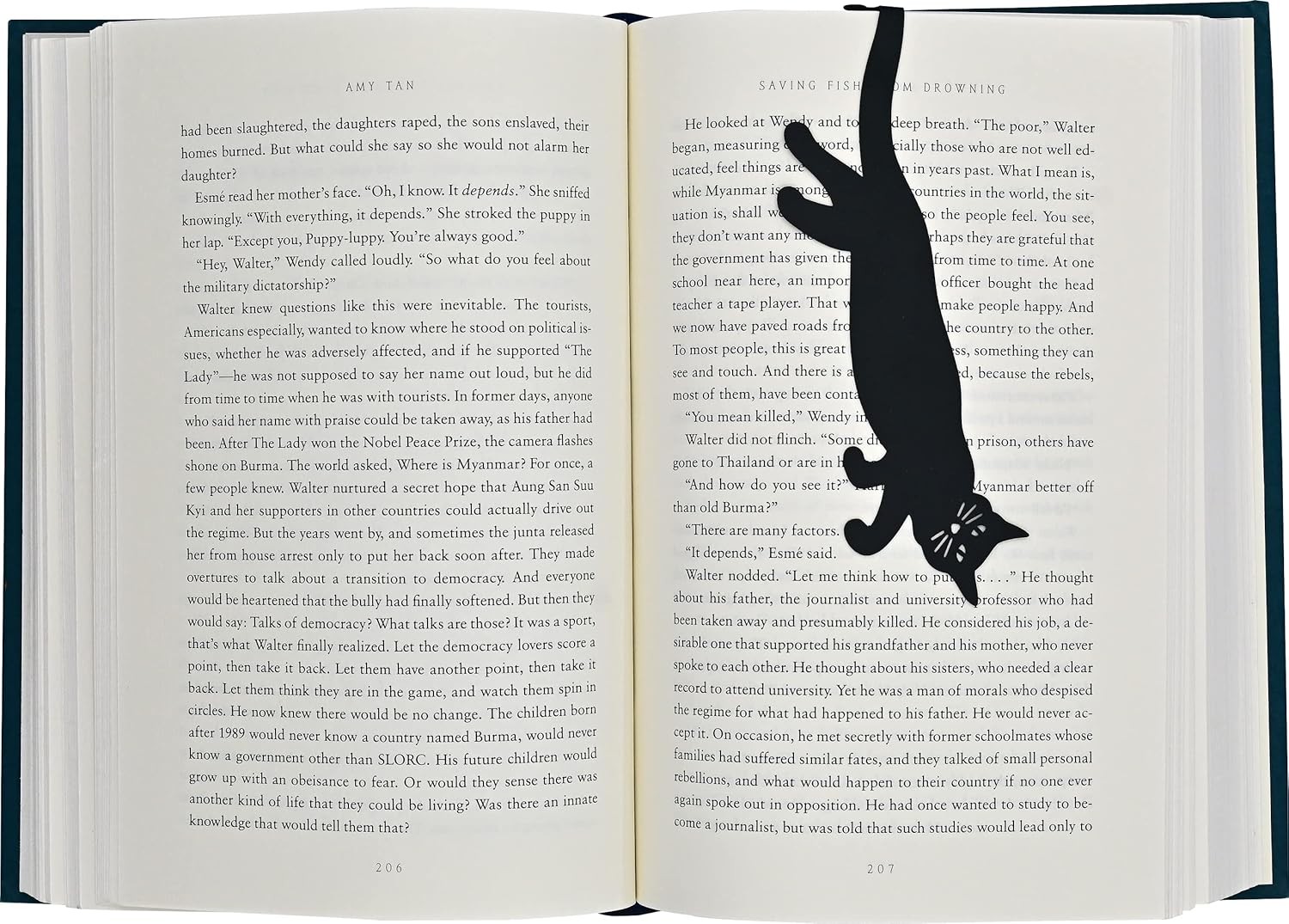 Book Hugger Metal Bookmark - Curious Cat
