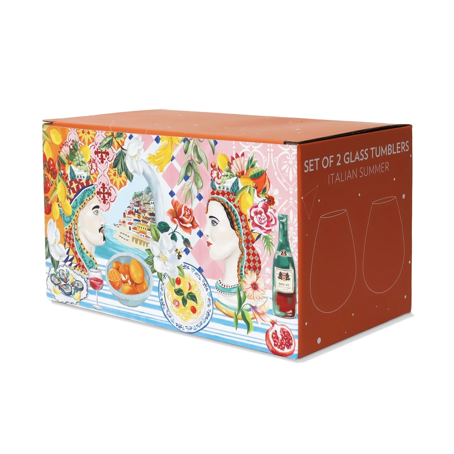 Set of 2 Glass Tumblers - Italian Summer