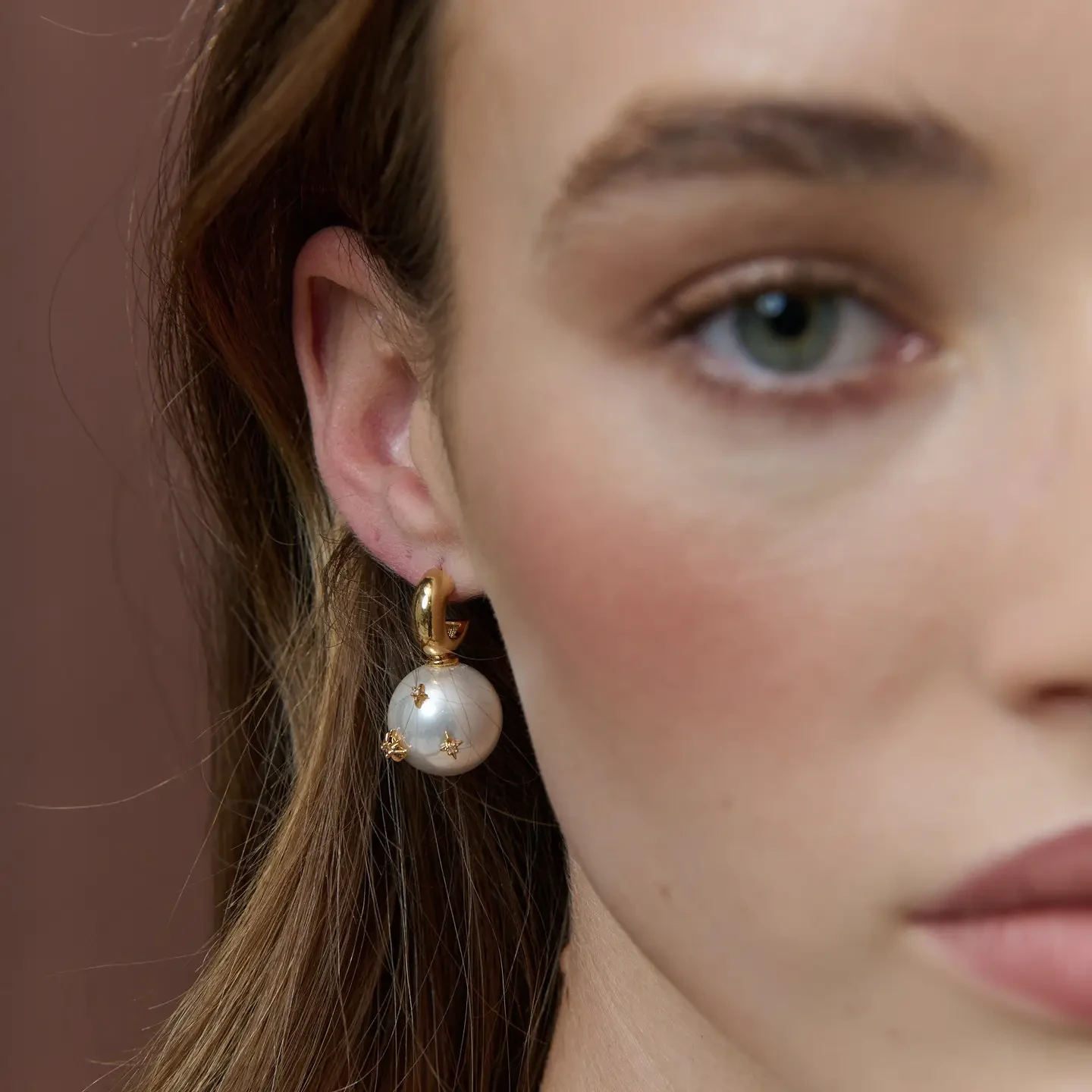 Layla Pearl Ball 18K Gold Plated Earrings