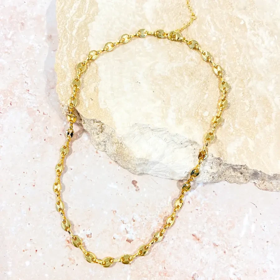 Puff Mariner Chain 18k Gold Plated Necklace
